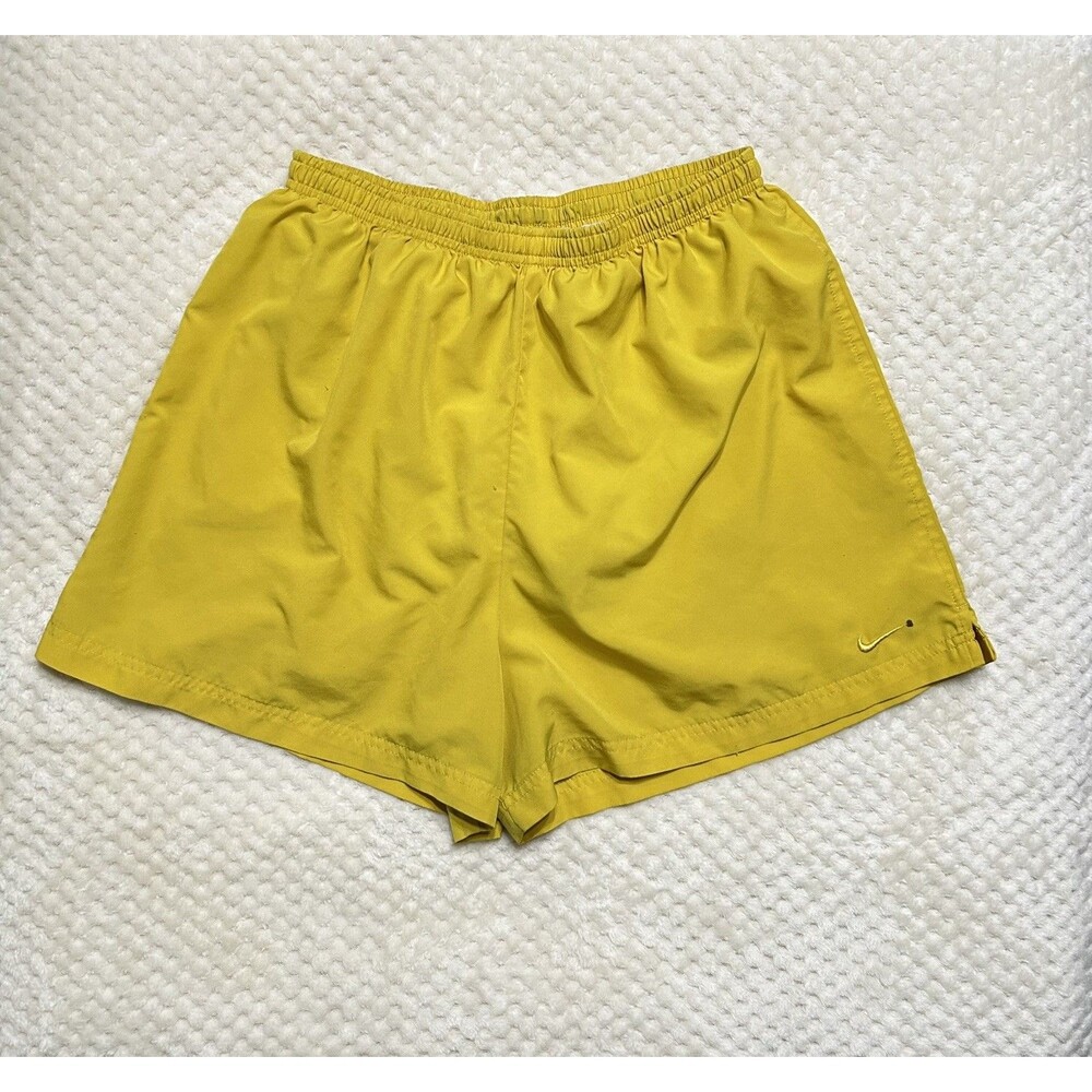 VTG Nike Dri-FIT 3.75" Brief Lined Running Shorts Yellow Men’s Size M Y2K 90s